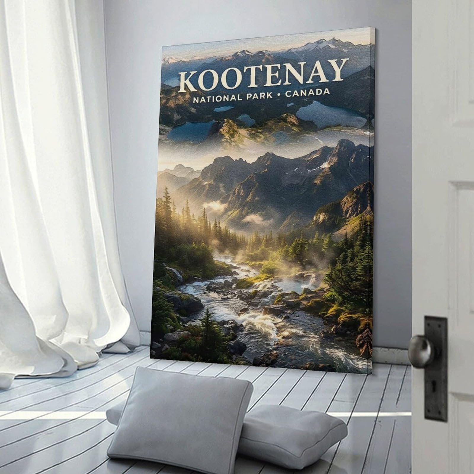 Junmoney Canvas Wall Picture Kootenay National Park Canada Landscape, 24x36inch(60x90cm), for Calm Bedrooms, Home Corners Or Flats, Decorative Wall Art for Cosy Rooms