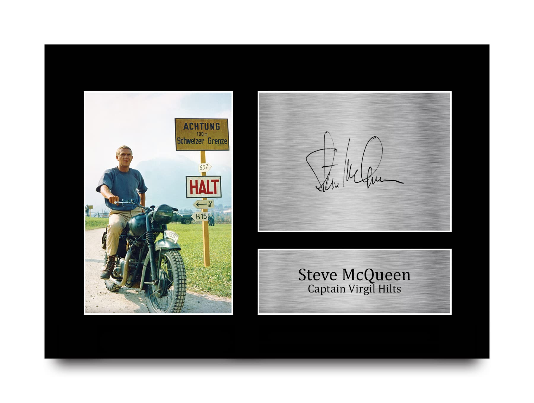 HWC Trading A4 Steve McQueen The Great Escape Gifts Signed Autograph Photo for Movie Fans - A4