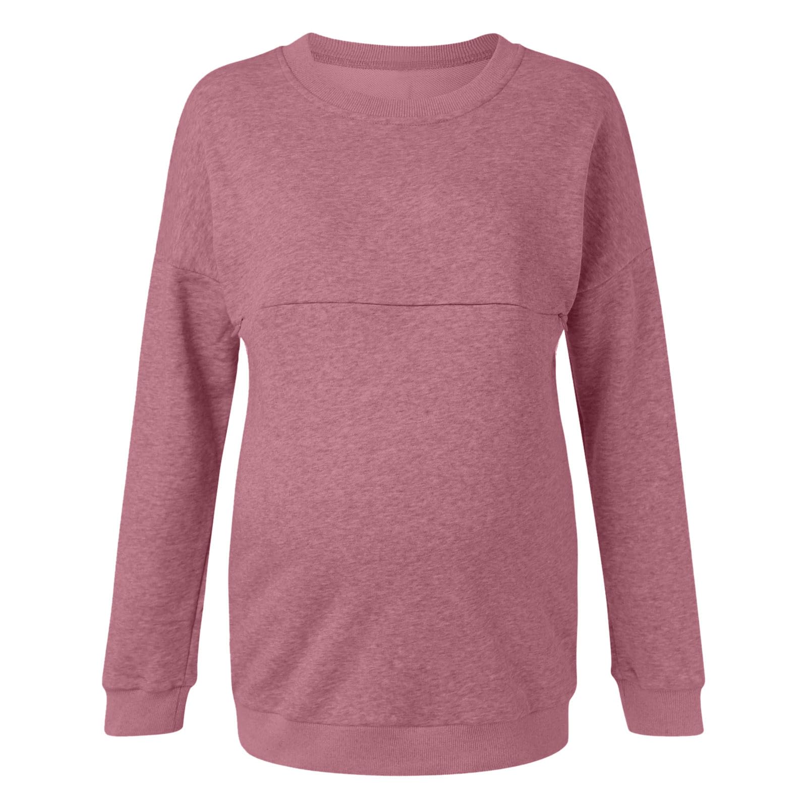 Camiseta de maternidad para mujer con cremallera de manga larga para lactancia, camiseta de lactancia, otoño e invierno, camiseta de manga larga, sudadera monocromática, camiseta de lactancia