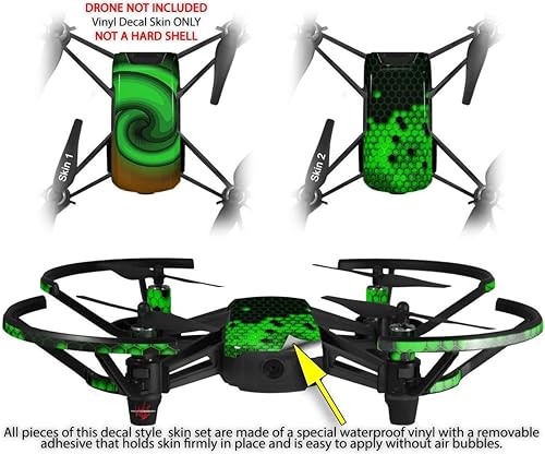 Miniatura 2 de Skin Wrap 2 Pack para DJI Ryze Tello Drone alecias Swirl 01 verde Drone No Incluidas