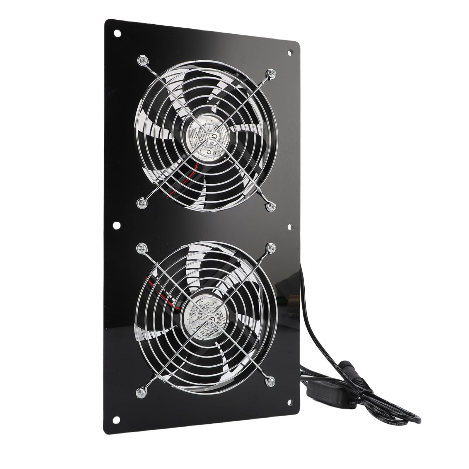 Jelquix 15W Solar Powered Fan Kit, Monocrystalline Silicon Solar Panel, Dual Fan Ventilator for Outside Coops Greenhouses, Ideal for Ventilation