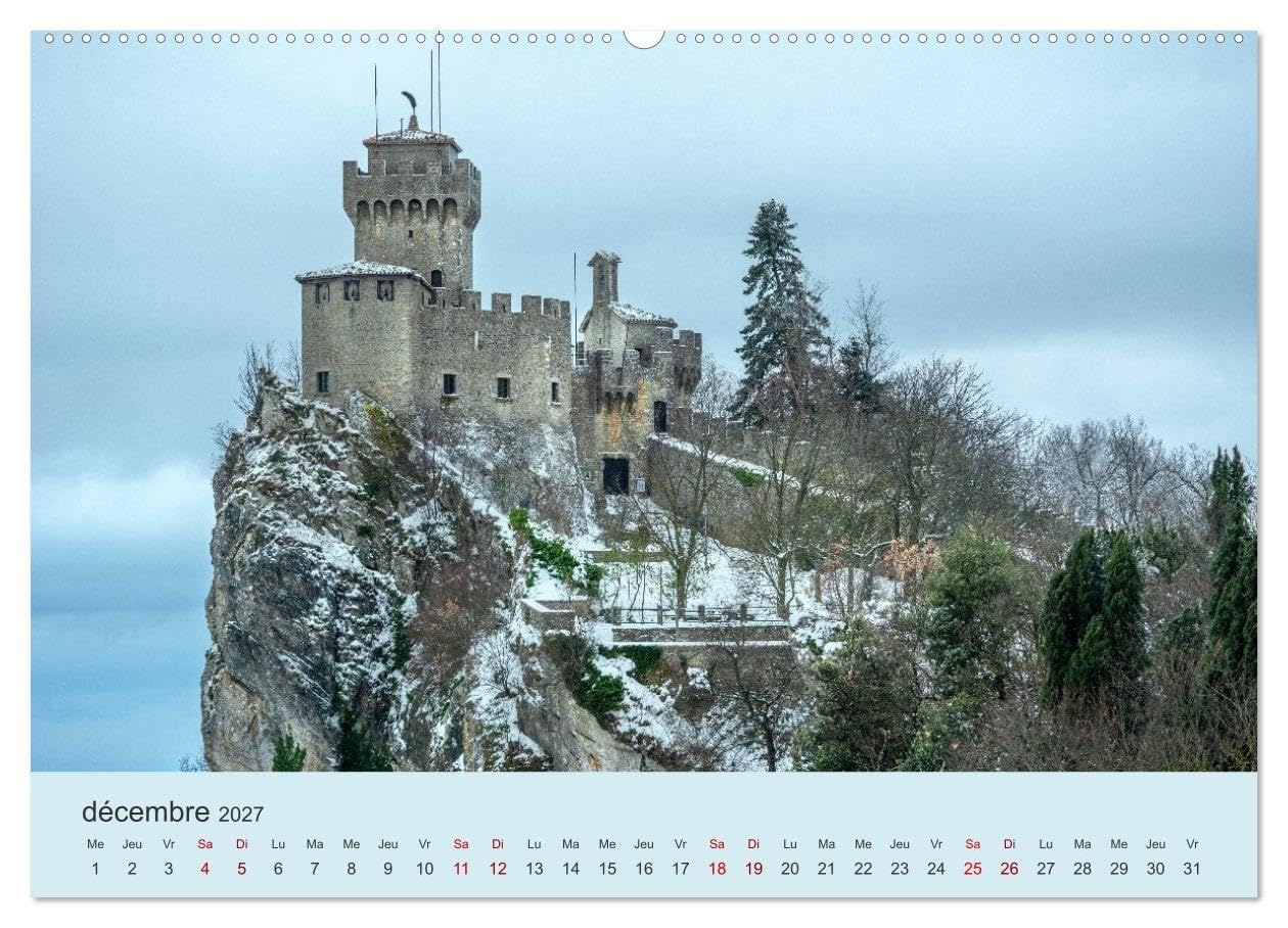 Saint-Marin La plus ancienne république du monde (Calendrier mural haut de gamme 2027 DIN A2 vertical), CALVENDO calendrier mensuel: Vues de l'image la plus emblématique de ce pays, le mont Titano