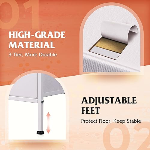 Miniatura 6 de WLIVE Cómoda blanca para dormitorio con 5 cajones, cómoda de tela con organizadores de cajones, unidad organizadora de almacenamiento para pasillo,