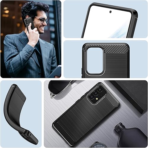 Miniatura 7 de Funda compatible con Samsung Galaxy A53 5G, funda delgada para teléfono con absorción de golpes, funda protectora de goma TPU de fibra de carbono,