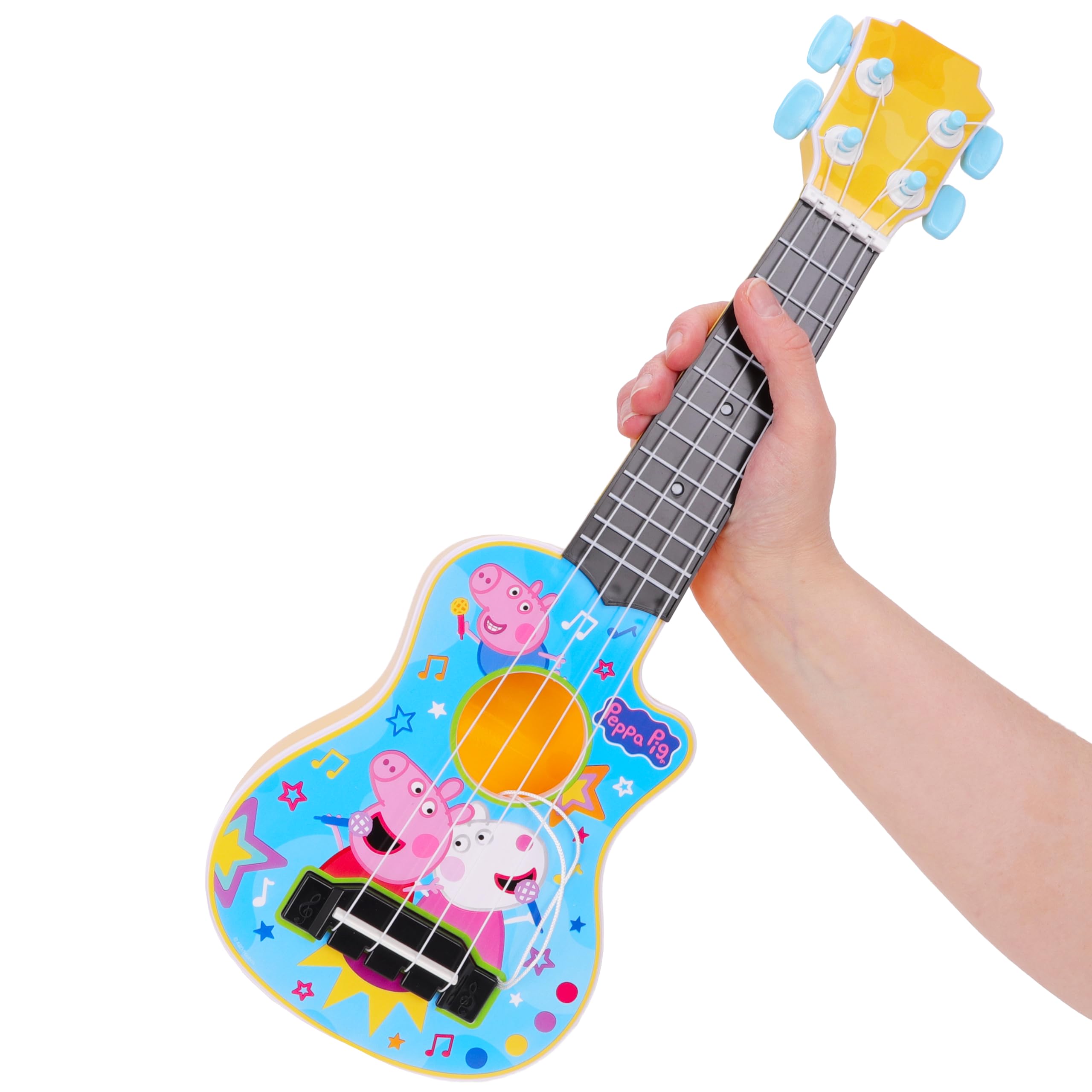 Toyland® 40 cm (16") Peppa Pig La mia prima chitarra con plettro incorporato - Strumento musicale da accordare e suonare - Divertente giocattolo musicale per bambini - Età 3+