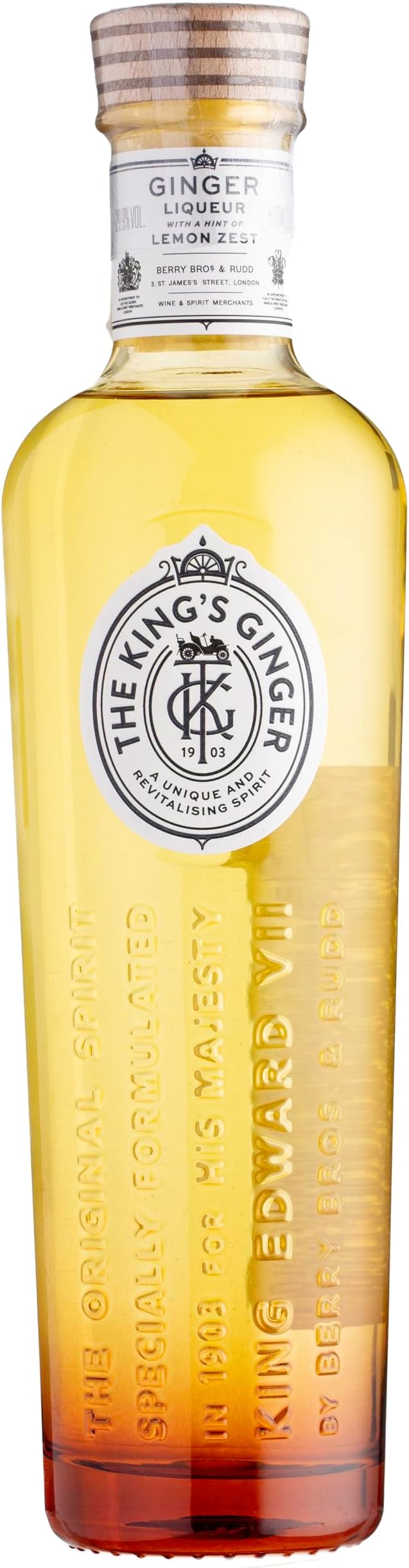 Berry Bros. & Rudd The King's Ginger Liqueur, 50cl 29.9% ABV Liqueur, made with ginger and a twist of lemon, award-winning liqueur and cocktail mixer, Royal Warrant Liqueur