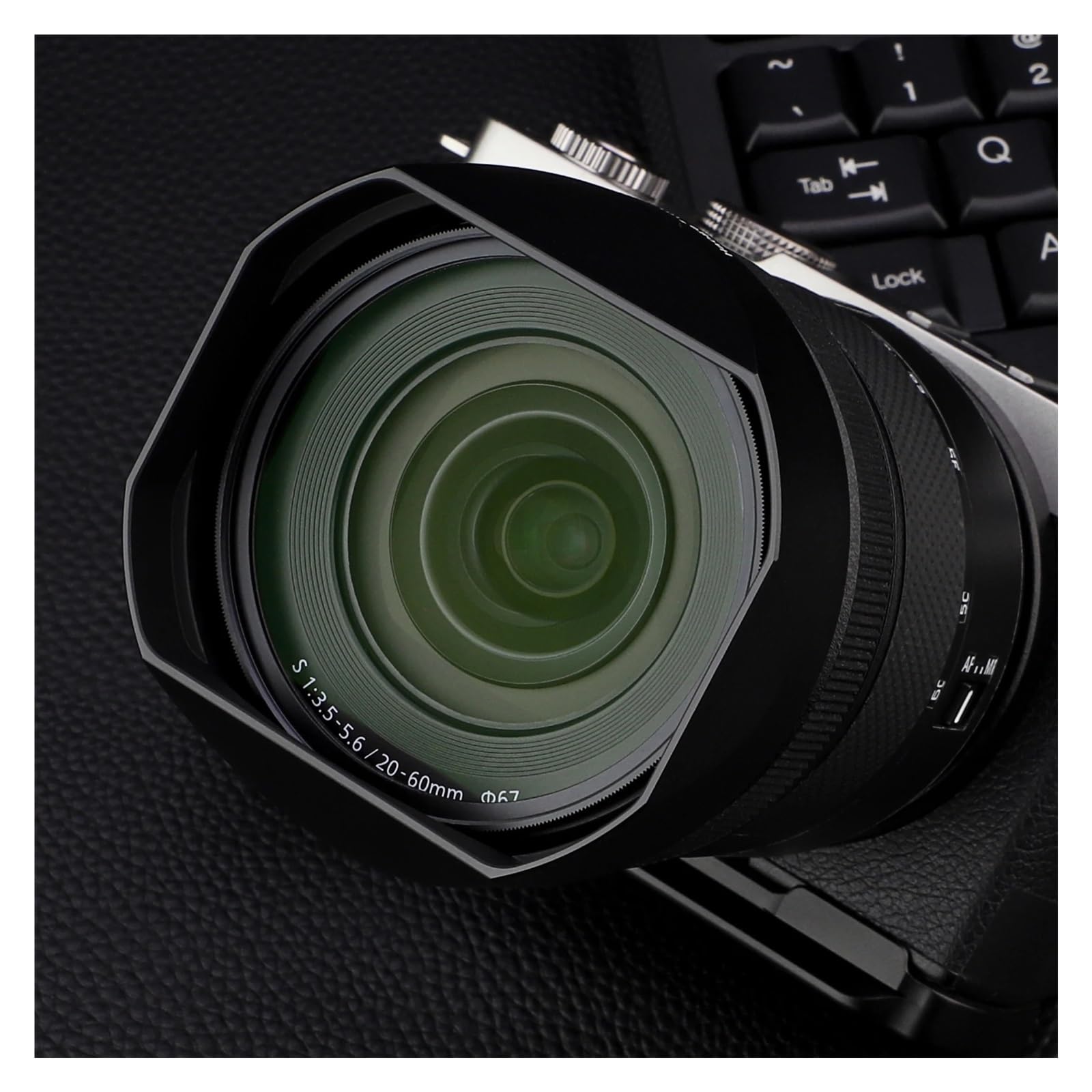 Camera Lens Hood, Compatible con Parasol Panasonic LUMIX S de 20-60 mm.