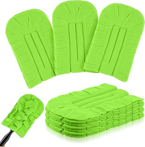 Miniatura 11 de Zubebe 12 piezas de repuesto de plumero de forro polar reutilizables, plumeros planos de plumas, almohadillas de limpieza lavables para múltiples