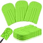 Zubebe 6 Pcs Duster Refill Reusable Fleece Duster Refills Feather Flat Dusters Multi Surface Washable Cleaning Pads Tools for Home, Blinds, Car, Pet, Furniture, Fans (Olive Green)
