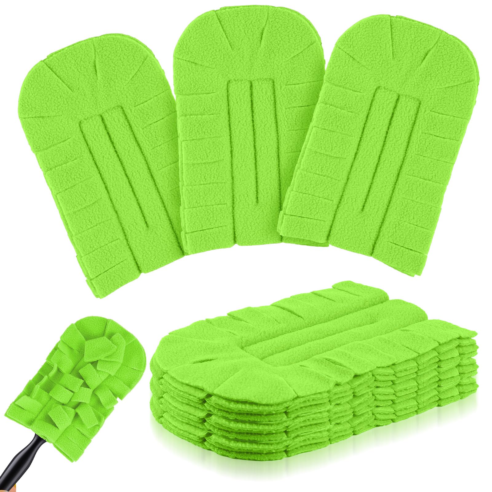 6 Pcs Reusable Duster Refills Washable Pads, Olive Green