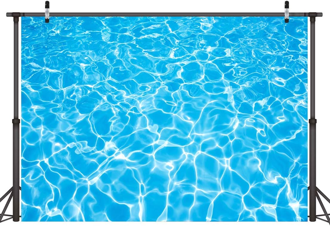LYWYGG 10x8FT Swimming Pool Photography Backdrops Water Wave Ripple Newborn Child Baby Shower Birthday Party Background Photo Studio CP-220-1008