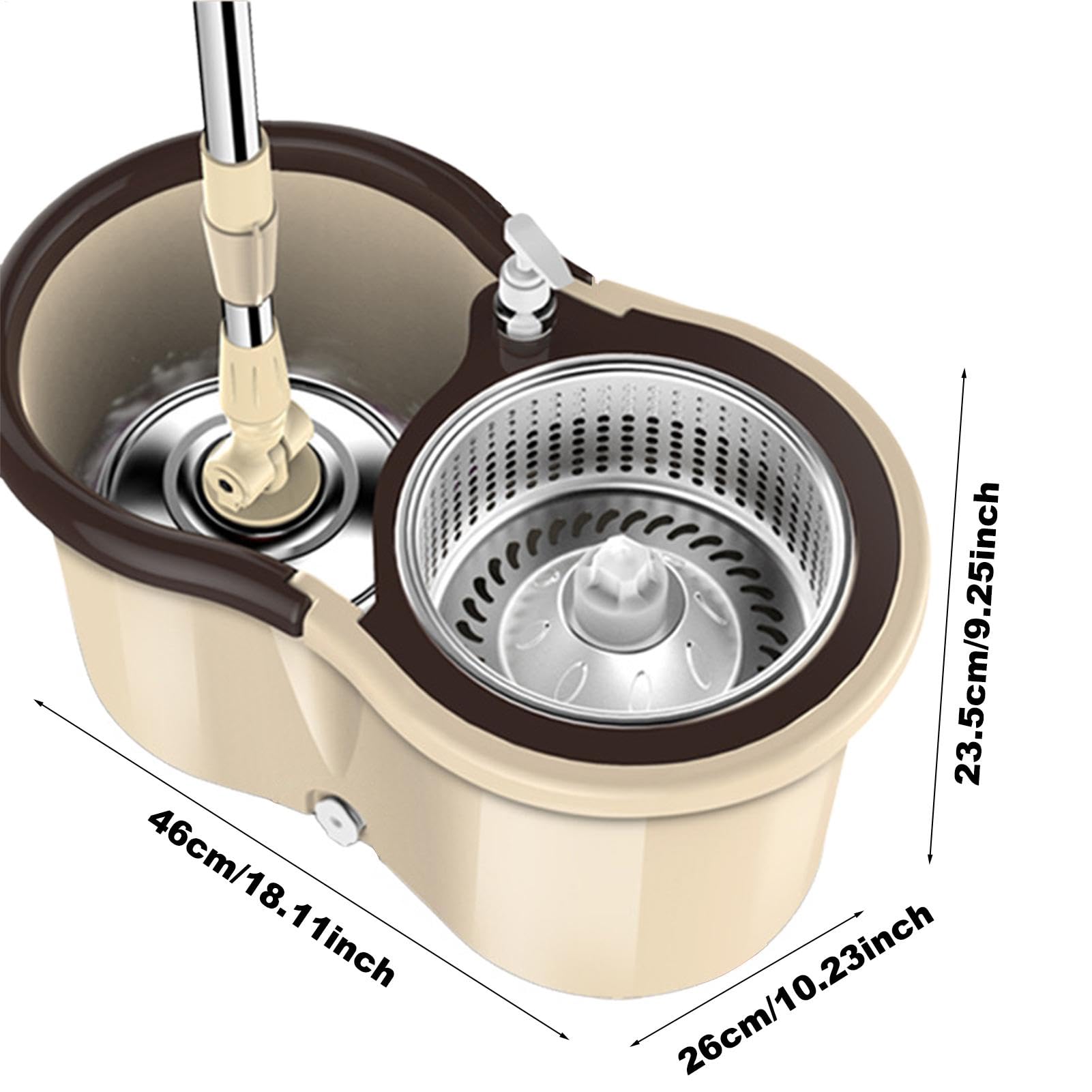 Cubo de fregona con escurridor, fregonas para Limpieza de Pisos con | escurridor | de fregona y Cubo Giratorio de 360 Grados para Limpieza de Pisos - de Limpieza de Pisos p