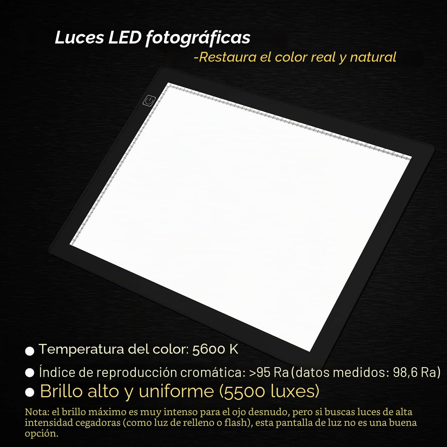 Escáner de Negativos y Diapositivas Portátil Ultradelgado Mesa de Luz 5600K Regulable 30,4 x 21 cm