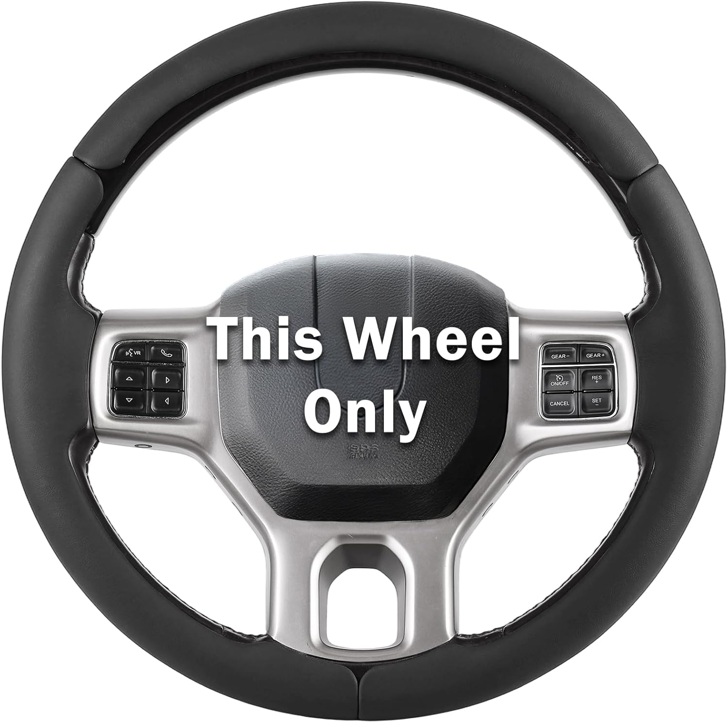 Steering Wheel Cover for Ram 1500, Car Steering Wheel Cover for Dodge Ram 1500 (2012-2018) 1500 Classic(2019-2023) 2500(2012-2018) 3500(2012-2018) 5500(2012-2018), Matte Black