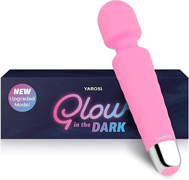 Yarosi Mini Massager- Strongest Cordless Handheld Vibrating Power - Best Rated for Travel Gift - Magic Stress Away - Perfect on Neck Back Foot Hand Pains and Sports Injury - Glow in the Dark Model