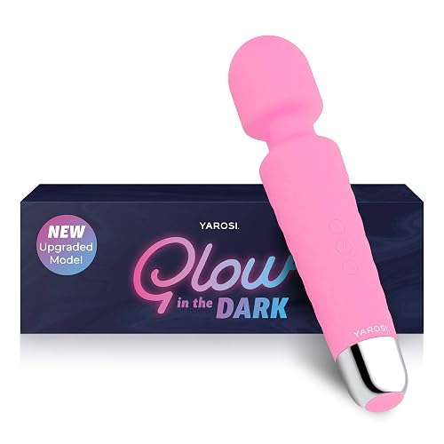 Yarosi Personal Wand Massage Glow in the Dark Vibrator Massager - Strongest Cordless Handheld Vibrating Power - Great Travel Gift - Perfect Vibrate on Neck Back Foot Hand Pains and Sports Injury - Glow