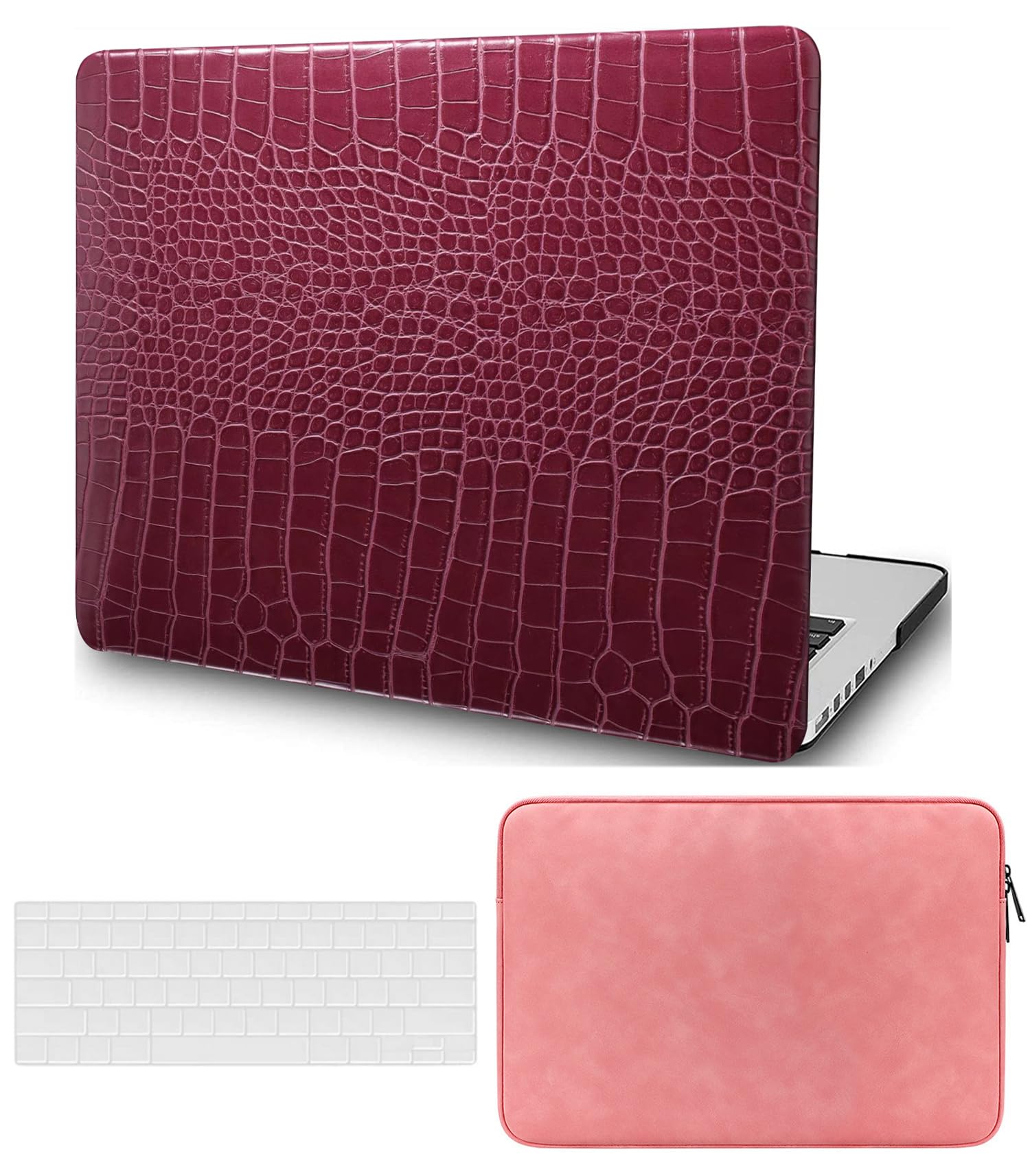 Laptop Case Compatible with MacBook Pro 14 inch 2021 2023 Release A2442 A2779 A2918 A2992 M1 M2 M3, Crocodile Print Faux Leather Hard Shell Case Cover