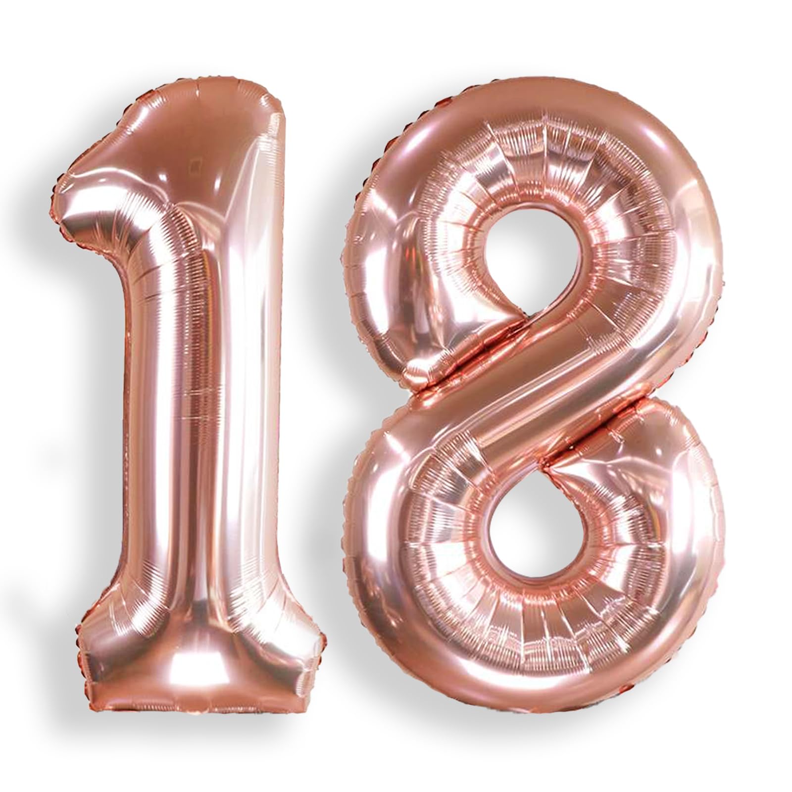 AULE 40 Inch Large 18 Number Balloons Rose Gold Big Foil Number Balloons Giant Helium Happy 18th Birthday Party Decorations for Women Huge Mylar 81 Anniversary Supplies