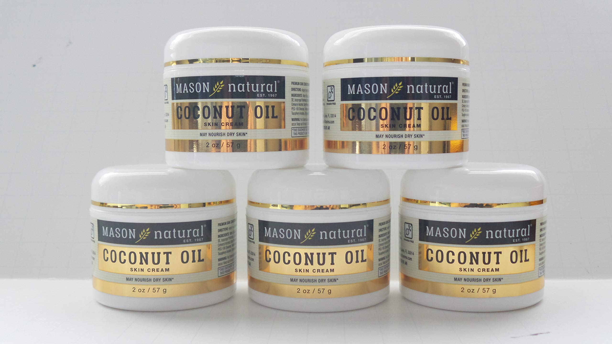 MASON NATURALCoconut Oil Beauty Cream 2 oz (Pack of 5)