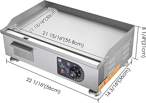Miniatura 9 de WeChef 3000 W 22 "Plancha eléctrica para encimera comercial de placa plana para restaurante barbacoa