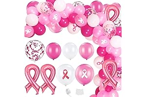 Breast Cancer Awareness Balloon Arch Kit: 108 Pcs Pink Ribbon Party Decor