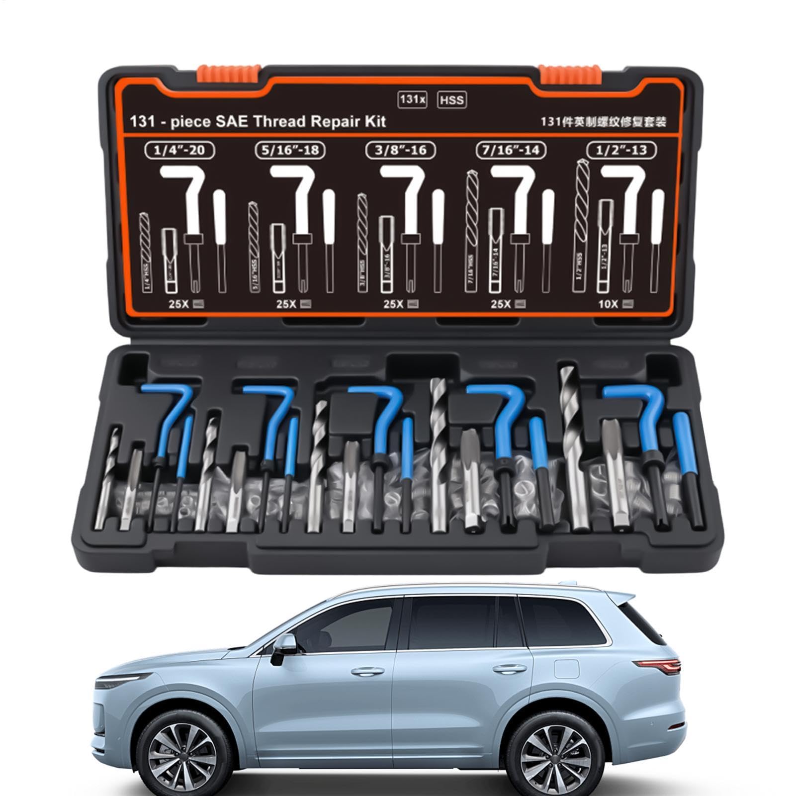 Kit di Ripristino Filettature Utensili di Installazione Autofilettanti in