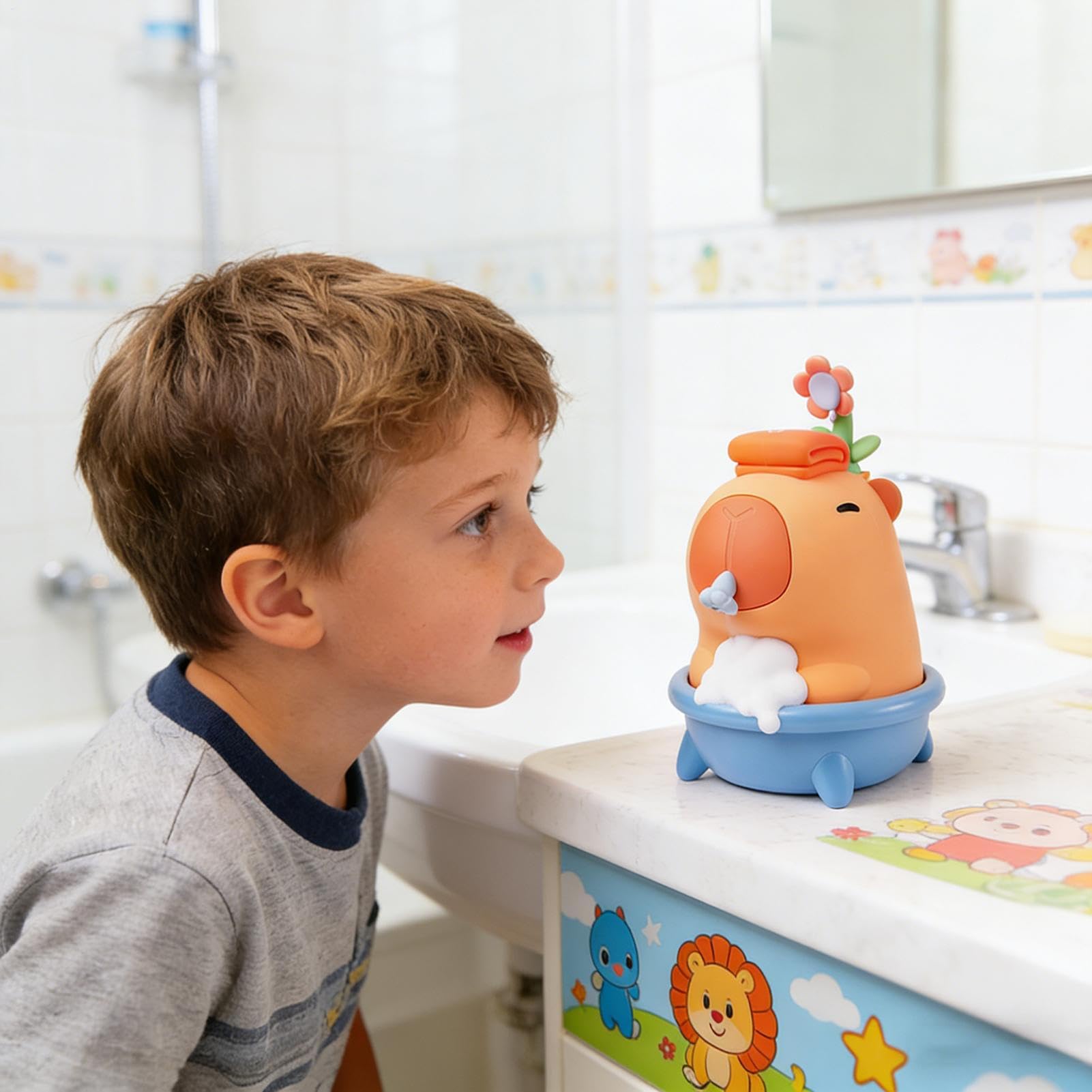 Capybara - Dispenser automatico di sapone per le mani, 3 livelli di schiuma