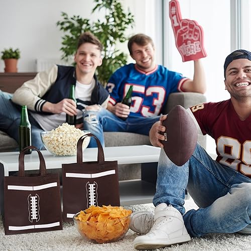 Miniatura 7 de Aoriher 48 bolsas de regalo para fiestas deportivas de 9.84 x 9.84 pulgadas, softbol, baloncesto, béisbol, fútbol, playa, pelota no tejida, para