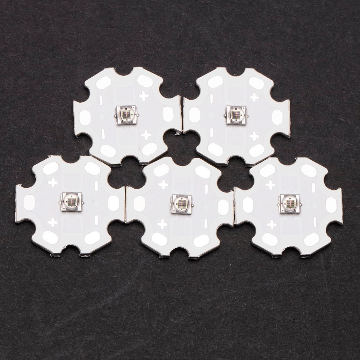 5Pcs Ir High Power LED Chip 3535 SMD 3W Infrared Emitting with Aluminum Plate 20mm Star PCB Base Heat Sink for Infrared Transmitter (120deg,IR 1050-1055nm,DC 1.6-1.8V,1500mA,42mil chip)