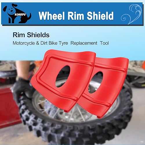 Miniatura 3 de Herramienta protectora de escudo de llanta para bicicleta motocicleta ATV Quad neumático instalación de neumáticos Rojo -,Negro