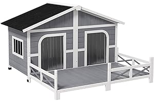 PawHut 2-Story Wooden Dog House