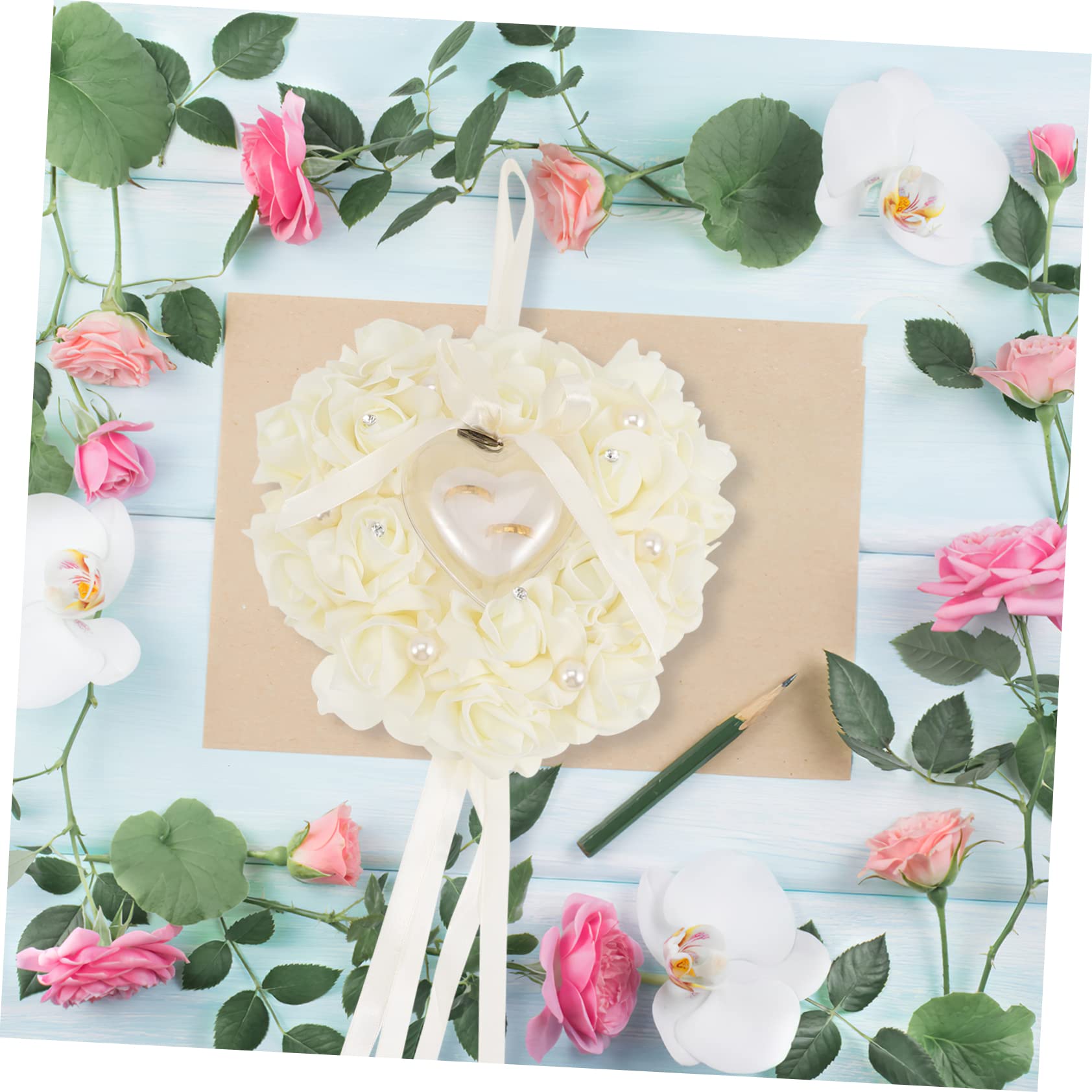 SOIMISS 3stücke Herzförmige Ringbox Mit Blumen- Romantischer Ringhalter Für Hochzeiten Verlobungen Und Jubiläen Elegantes Hochzeitszubehör Für Brautpaare Und Besondere Anlässe