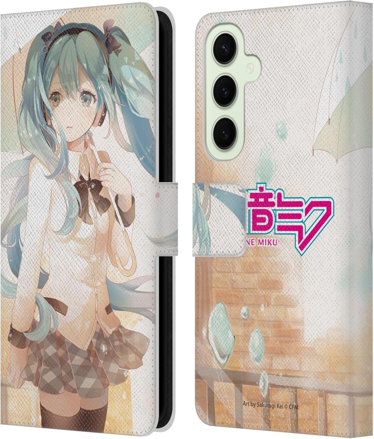 Head Case Designs Officially Licensed Hatsune Miku Cute Graphics Leather Wallet Case Compatible with Samsung Galaxy S25+