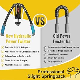 Twister Arm Exerciser - Adjustable 22-440lbs Hydraulic Power/ Arm Exercise Equipment/Upper Body Exercise /Chest Workout/Shoulder Exercise Machine (Blue)