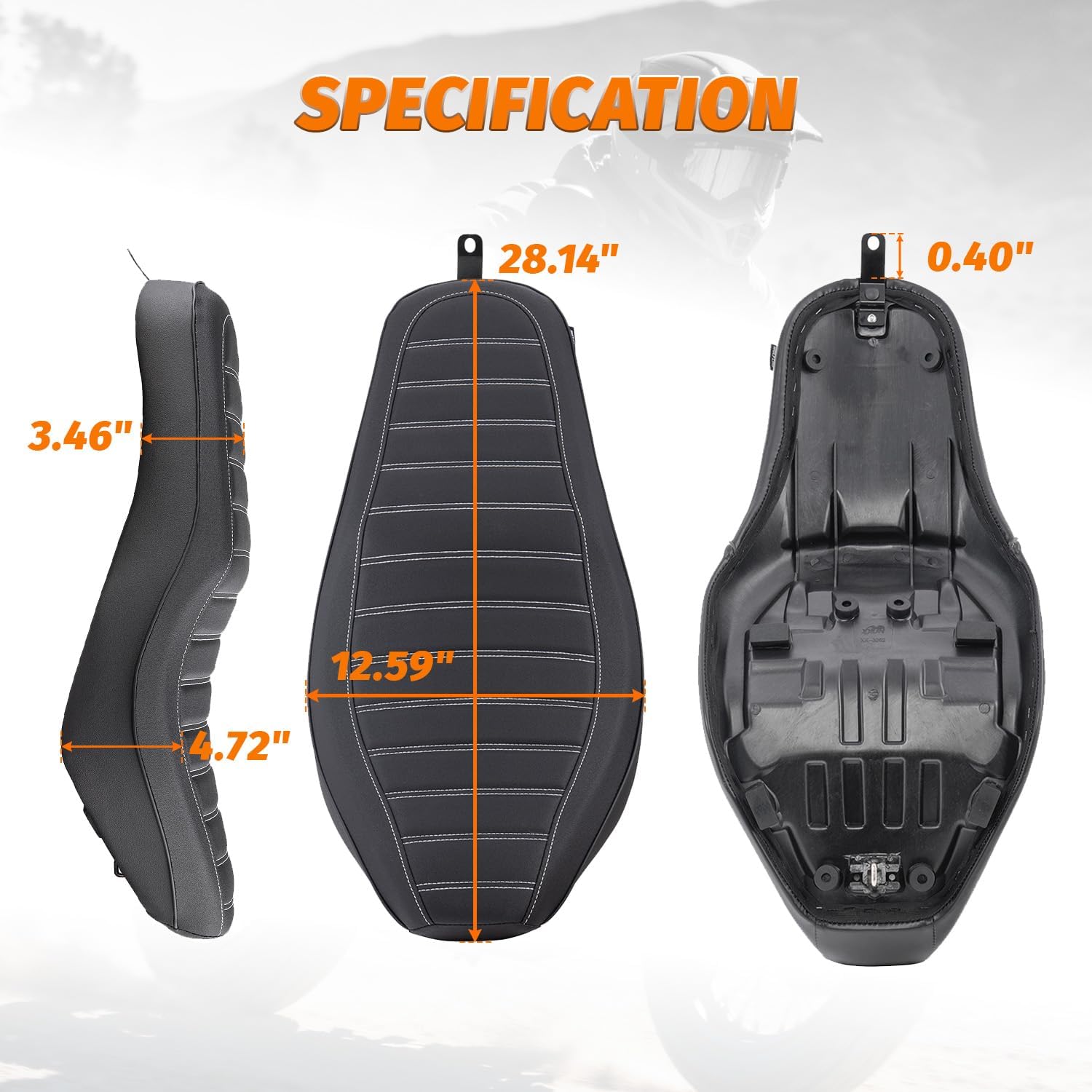 Motorcycle Complete Seat One-Piece Fit for Rebel CMX 1100 2021-2026 Passenger Driver Pillion Pressure Relief Cushion Pad, Matte Black