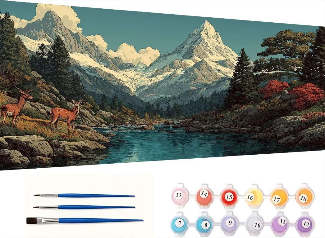 Pintar por Numeros Adultos, Lago Lu, 70x90cm 7JGWX-303
