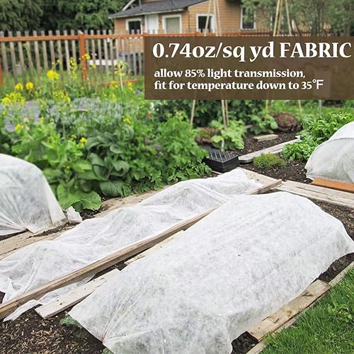 Miniatura 3 de Cubiertas para plantas de protección contra congelación, 10 pies x 30 pies, cubierta flotante de tela de jardín, cubierta para plantas para