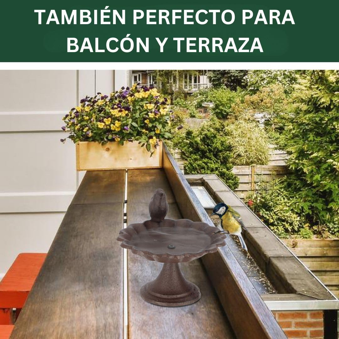 Bebedero para pájaros, bebedero de agua para pájaros silvestres, abrevadero, comedero, resistente a la intemperie y a las heladas (pájaro con pie)