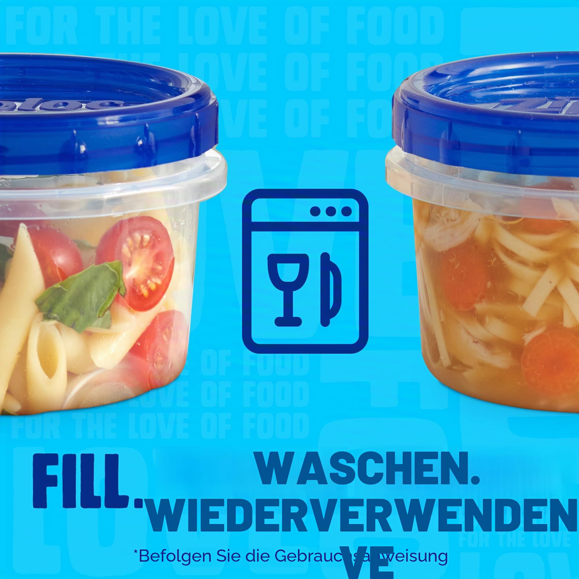 Ziploc Brand Twist n Loc Frischhaltedosen, auslaufsicheres Design, klein und mittelrund, Sortimentspackung, 9 Stück