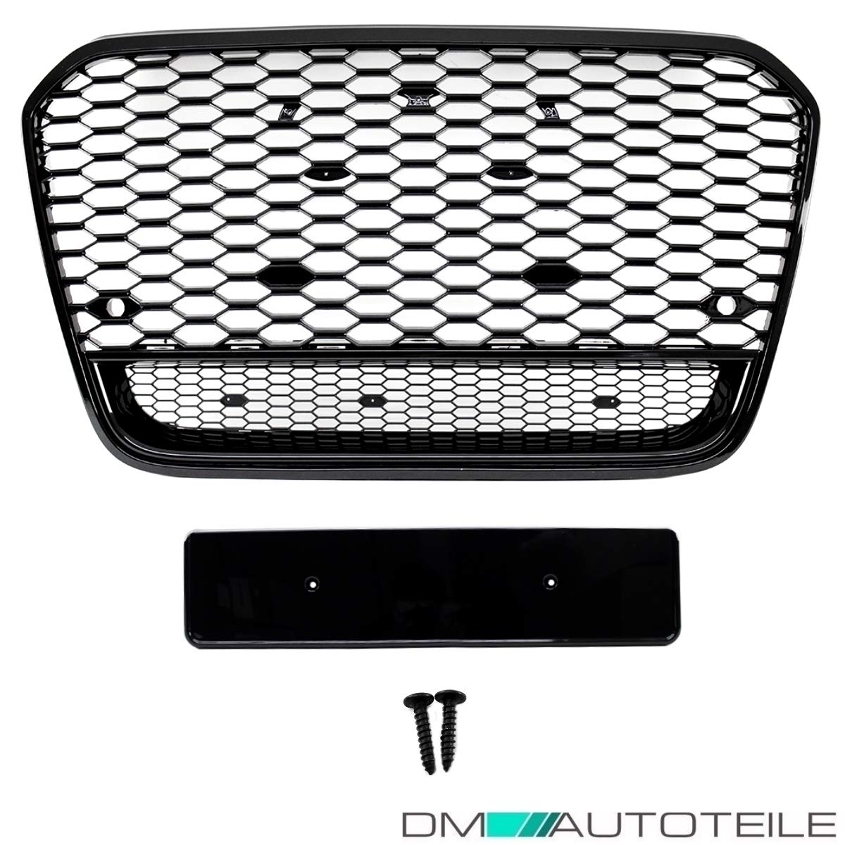 DM Autoteile Sport Wabendesign Kühlergrill Hochglanz Schwarz passt für A6 4G C7 bj 10-14 außer RS6 S6