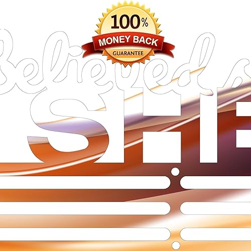 Miniatura 58 de Soporte de medallas deportivas para colgar medallas, estante de pared de 16 pulgadas de largo, premios, cinta, animación, gimnasia, fútbol, softbol