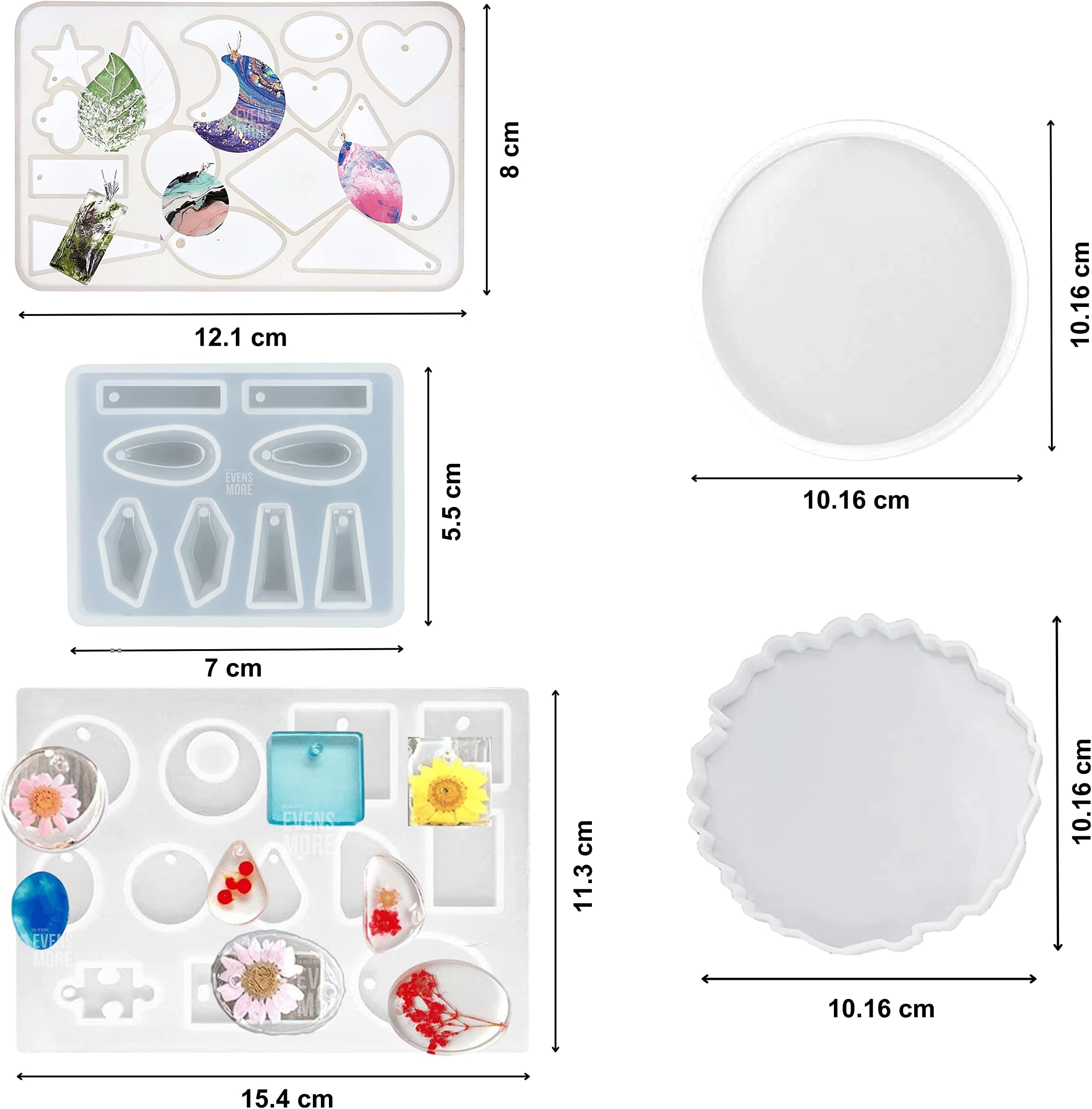EVENS MORE Diy Resin Art Kit With 300 Gm Resin And Coaster Earring Keychain Coaster Macking Kit With Pigment Glitter Mica, Blue