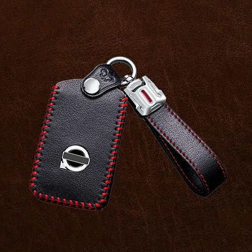 Miniatura 9 de HIBEYO Funda de cuero para llavero Volvo XC40 XC60 XC90 S90 V90 Smart Key Case Cover con accesorios para llavero de lujo, luz simple, color rosa