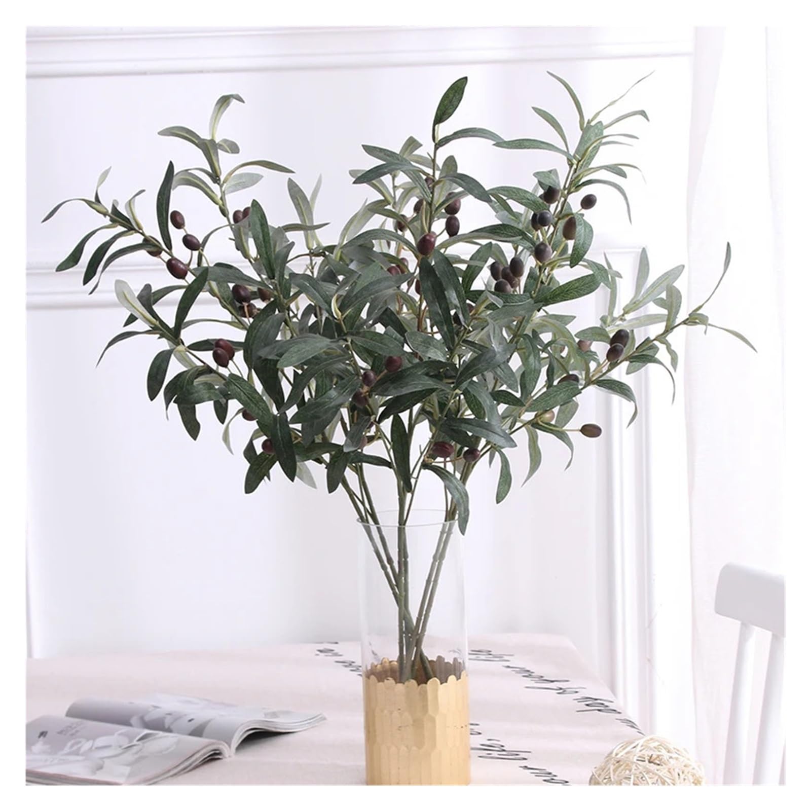 Künstliche Tannenzweige 5PC Künstliche Gefälschte Pflanze Olive Grün Zweige Hause Wohnzimmer Vase Dekoration Hochzeit Outdoor Bonsai Obst Bäume