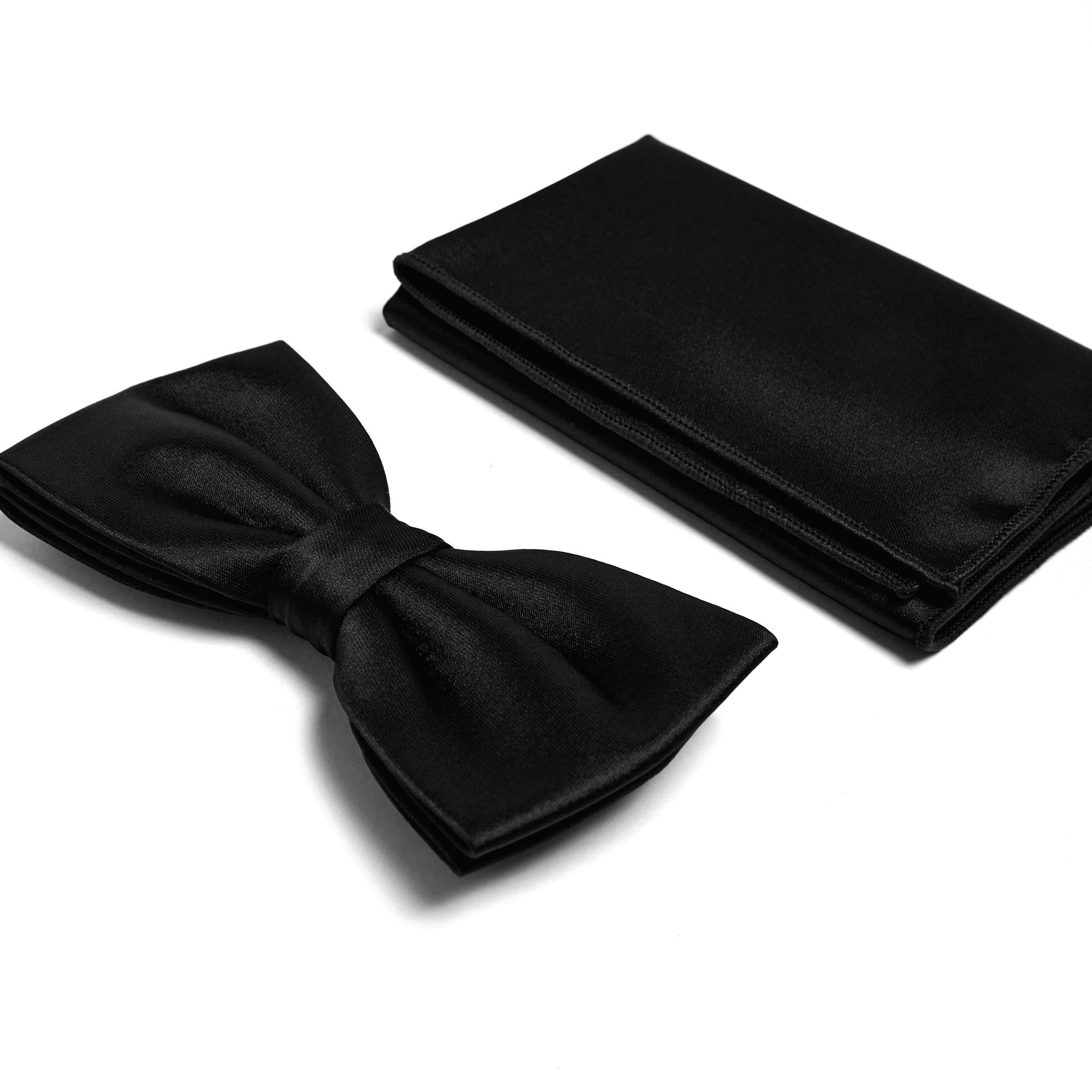 conjunto de accesorios elegantes para caballero de raso: pajaritas hombre, faja y pañuelo de bolsillo, paquete regalo cinturon o fajin de esmoquin con pañuelos y pajarita