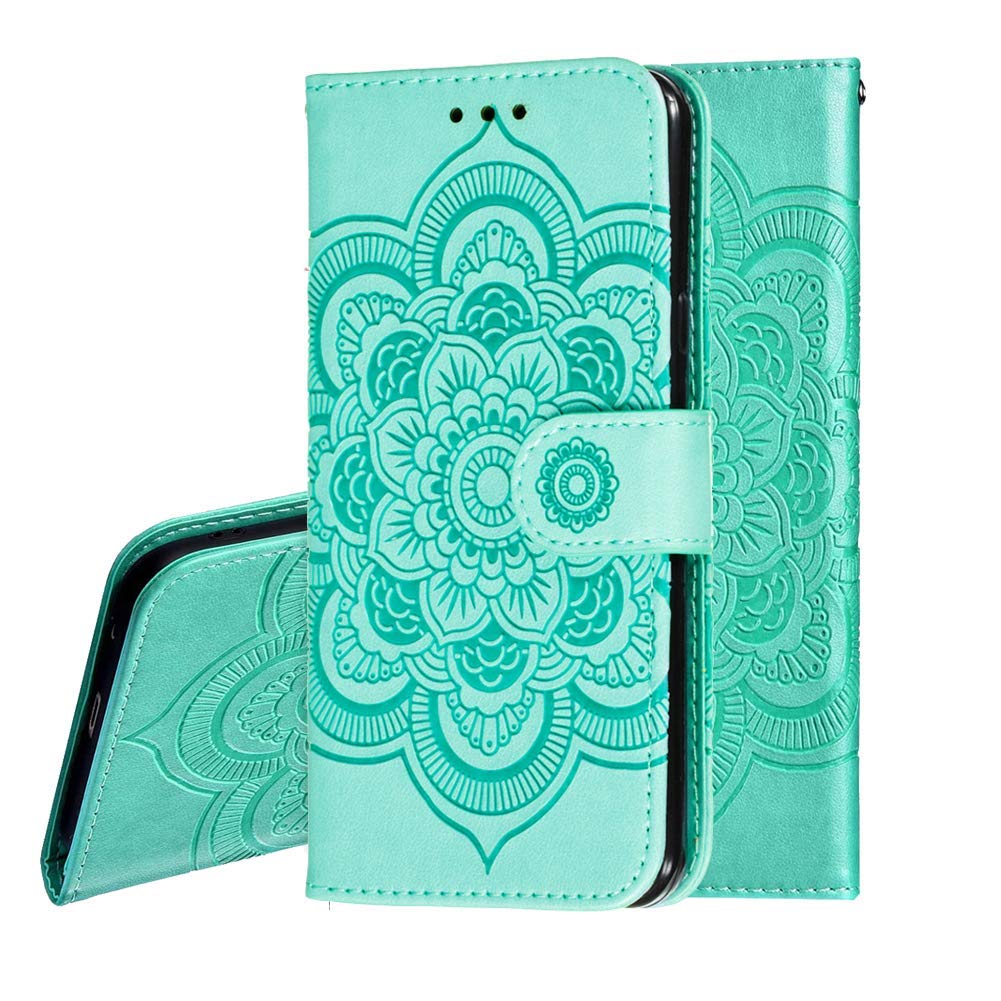IMEIKONST Custodia A Libro In Pelle PU Per Huawei Y5 2019 / Honor 8S, Portafoglio Con Supporto, Motivo Mandala Rosa Oro