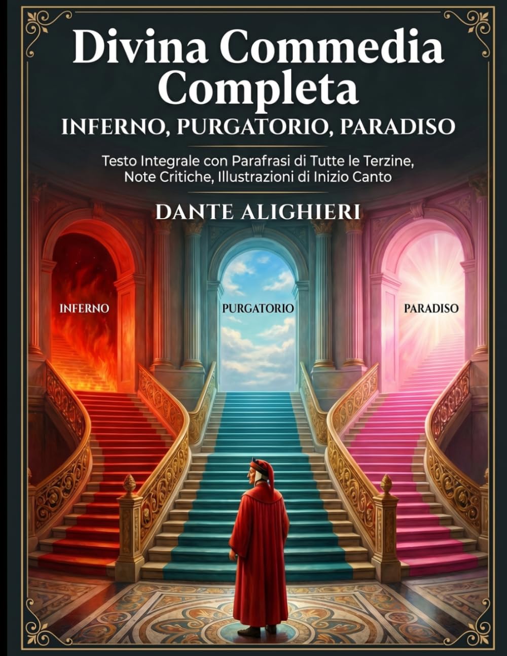 La Divina Commedia Completa - Inferno, Purgatorio e Paradiso: Testo Integrale con Parafrasi di Tutte le Terzine, Note Critiche, Illustrazioni di Inizio Canto