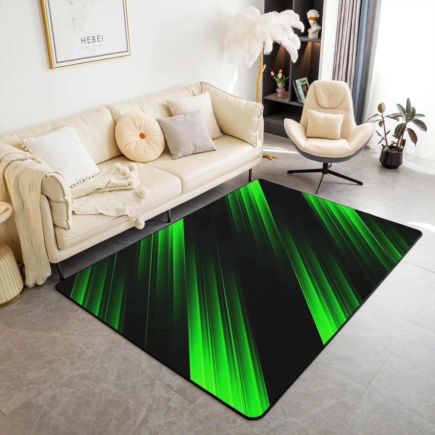 Tapis antidérapant 120x160 nettoyage facile pour salon moderne