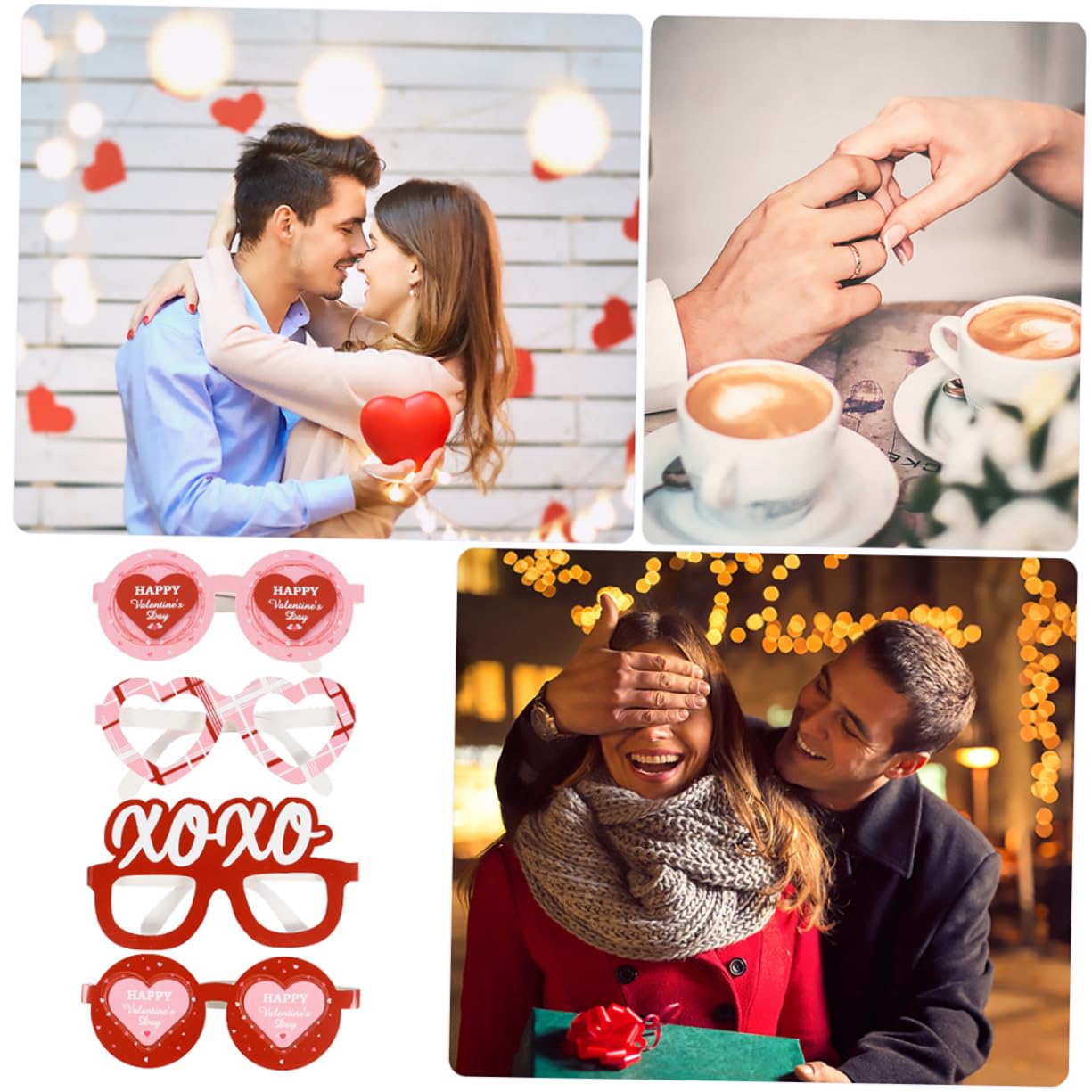 PRETYZOOM 5 Set Di Articoli Per Feste Di San A Forma Di Cuore Sunes Eleganti E Vivaci Occhiali Da Festa Per Uomini E Donne 12 Pezzi * 5