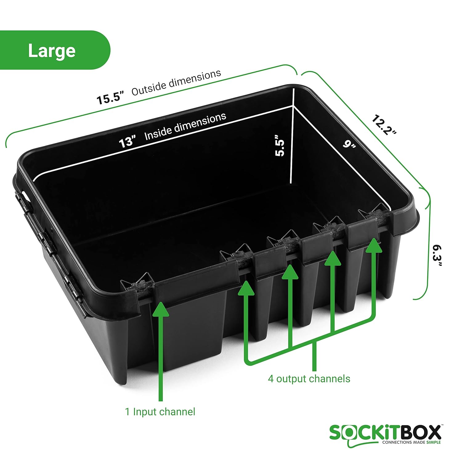 70% оƒƒ Evеrуthіng SOCKiTBOX – The Original Weatherproof Connection Box – Indoor & Outdoor Electrical Power Cord Enclosure for Timers, Extension Cables, Reels, Transformers, Power Strips, Lights & Tools – Large – Black